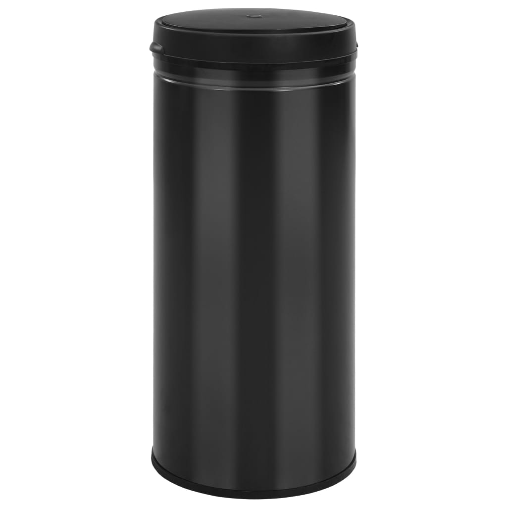 Vidaxl Trash Can con un sensor automático de 80 L de acero al carbono Negro