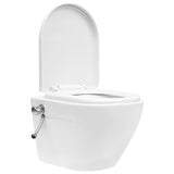 Vidaxl Hanging Toilet Randless With Hidden Court of Ceramic White