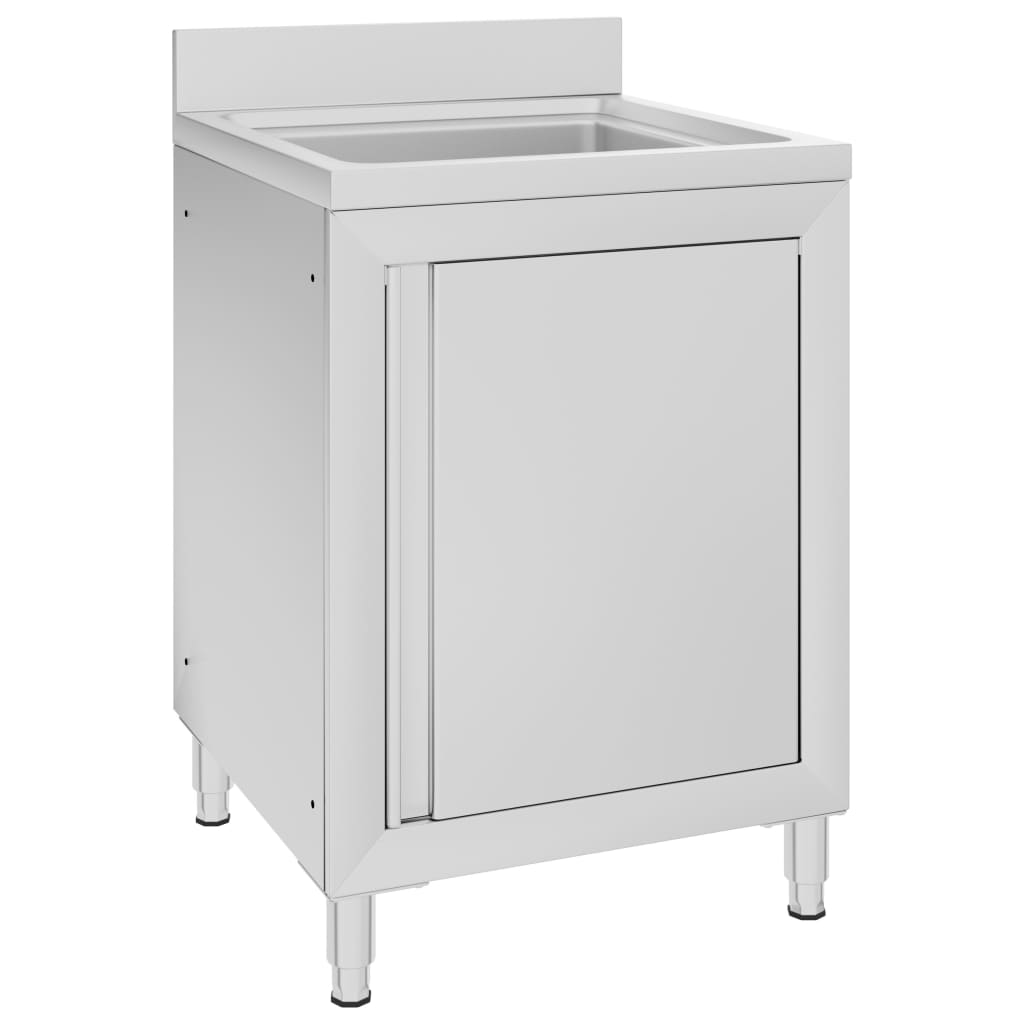 Comercial Vidaxl Washbasin Commercial 60x60x96 cm de acero inoxidable