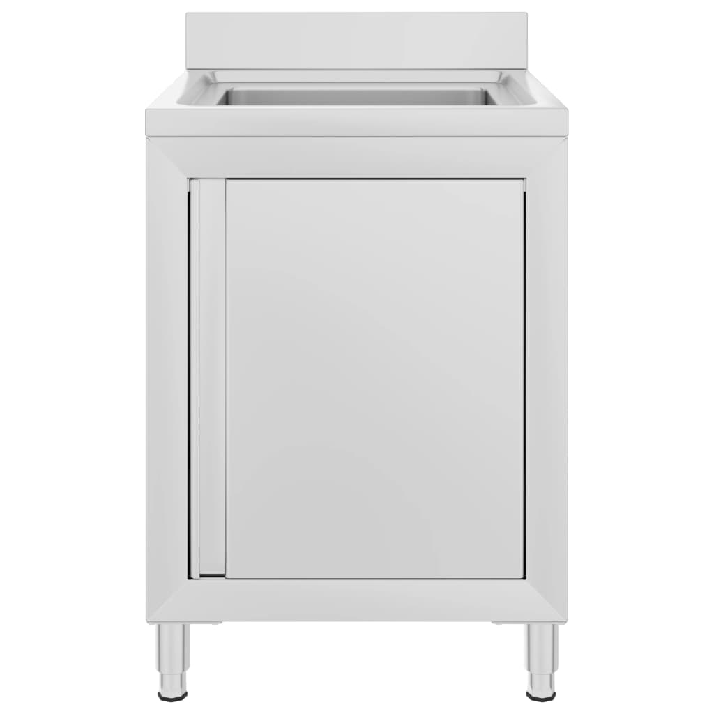 VidaXL Washbasin cabinet Commercial 60x60x96 cm Stainless steel