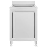 VidaXL Washbasin cabinet Commercial 60x60x96 cm Stainless steel