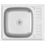 Vidaxl Sink s odtokem sada 500x600x155 mm Silver z nerezové oceli