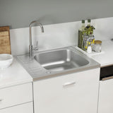 Vidaxl Sink s odtokem sada 500x600x155 mm Silver z nerezové oceli