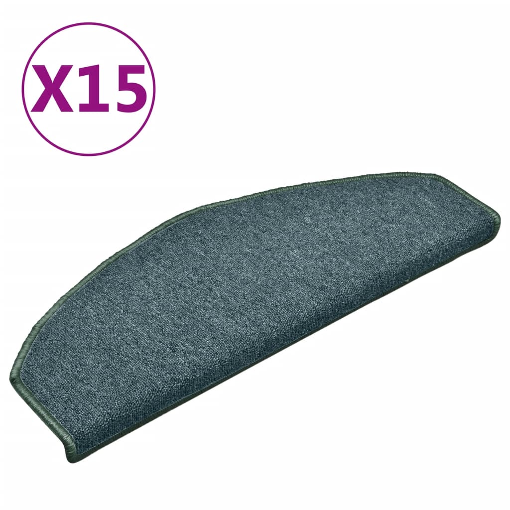 Vidaxl stair mats 15 st 65x24x4 cm dark green