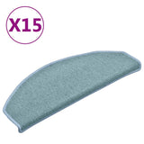 Vidaxl stair mats 15 st 65x24x4 cm blue