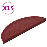 Vidaxl stair mats 15 st 56x17x3 cm red