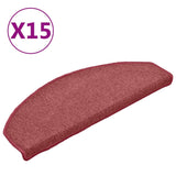 Vidaxl stair mats 15 st 65x24x4 cm red