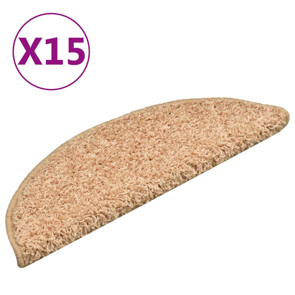 Vidaxl Stair Mats 15 St 56x17x3 cm guldfarvet