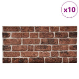 VIDAXL 10 ST WALL PORTEULE 3D Dunkelbraune Backstein EPS