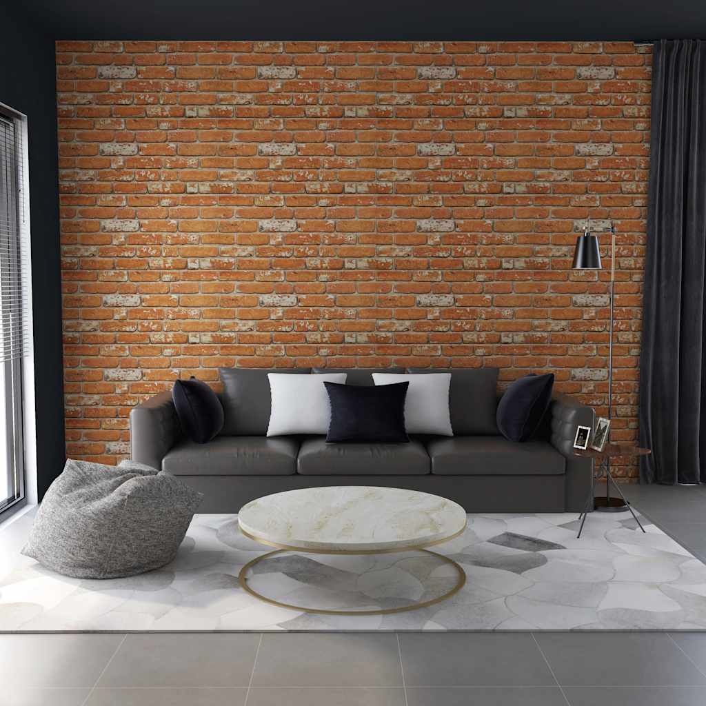 Vidaxl 10 ST Wall panels 3D Light brown brick EPS