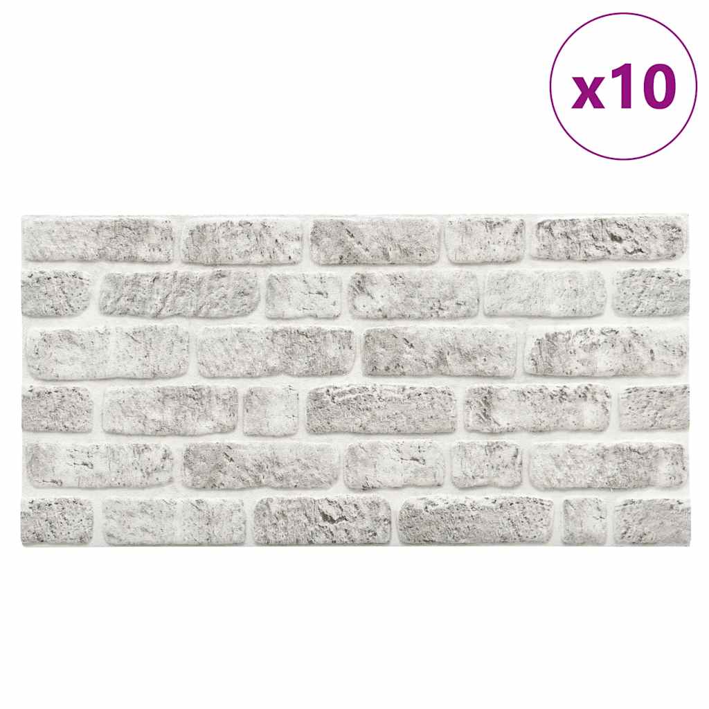 Vidaxl 10 paneles de pared 3d Eps de ladrillo gris claro