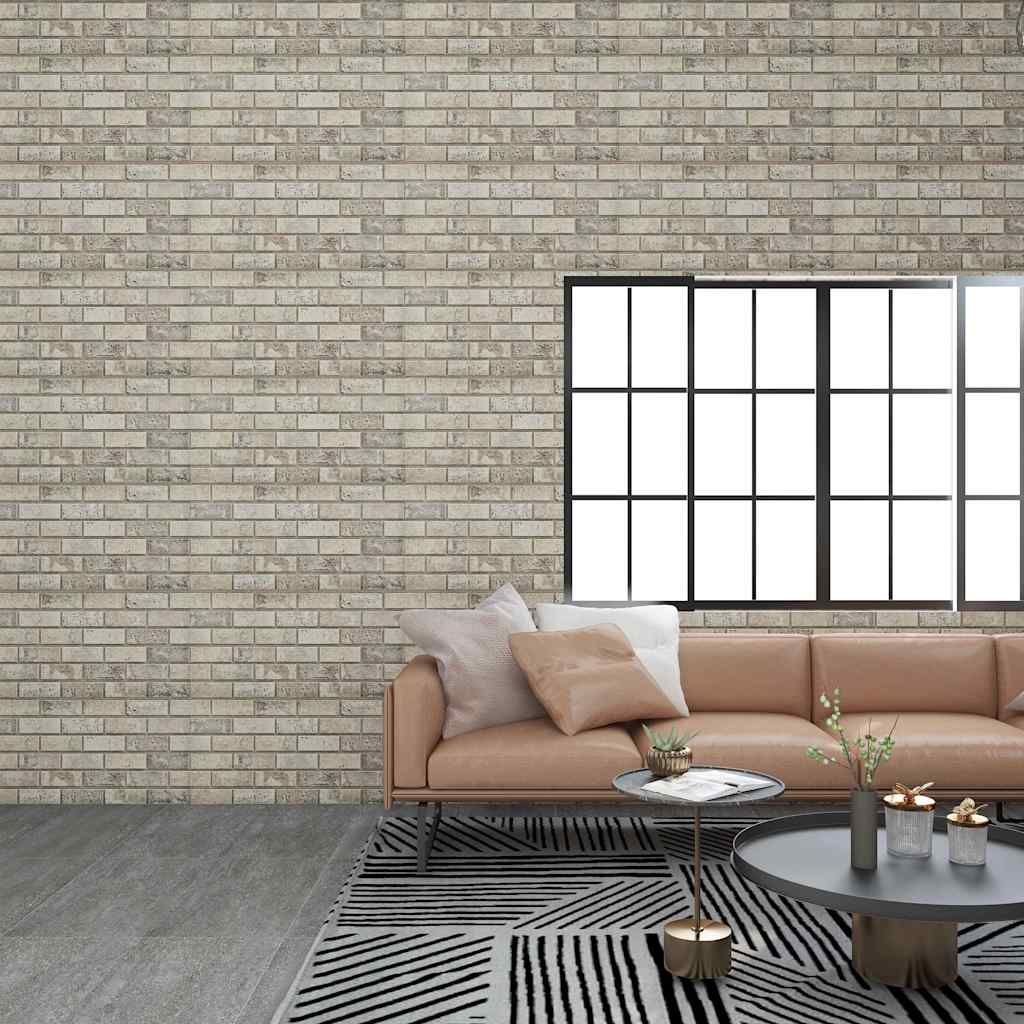 Vidaxl 10 st wall panels 3D sand -colored brick EPS