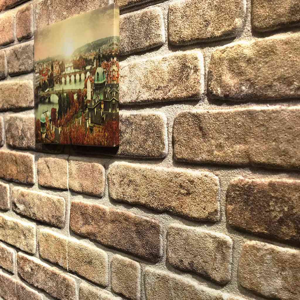 Vidaxl Wall Panels 10 ST 3D Dark Sand Brick EPS