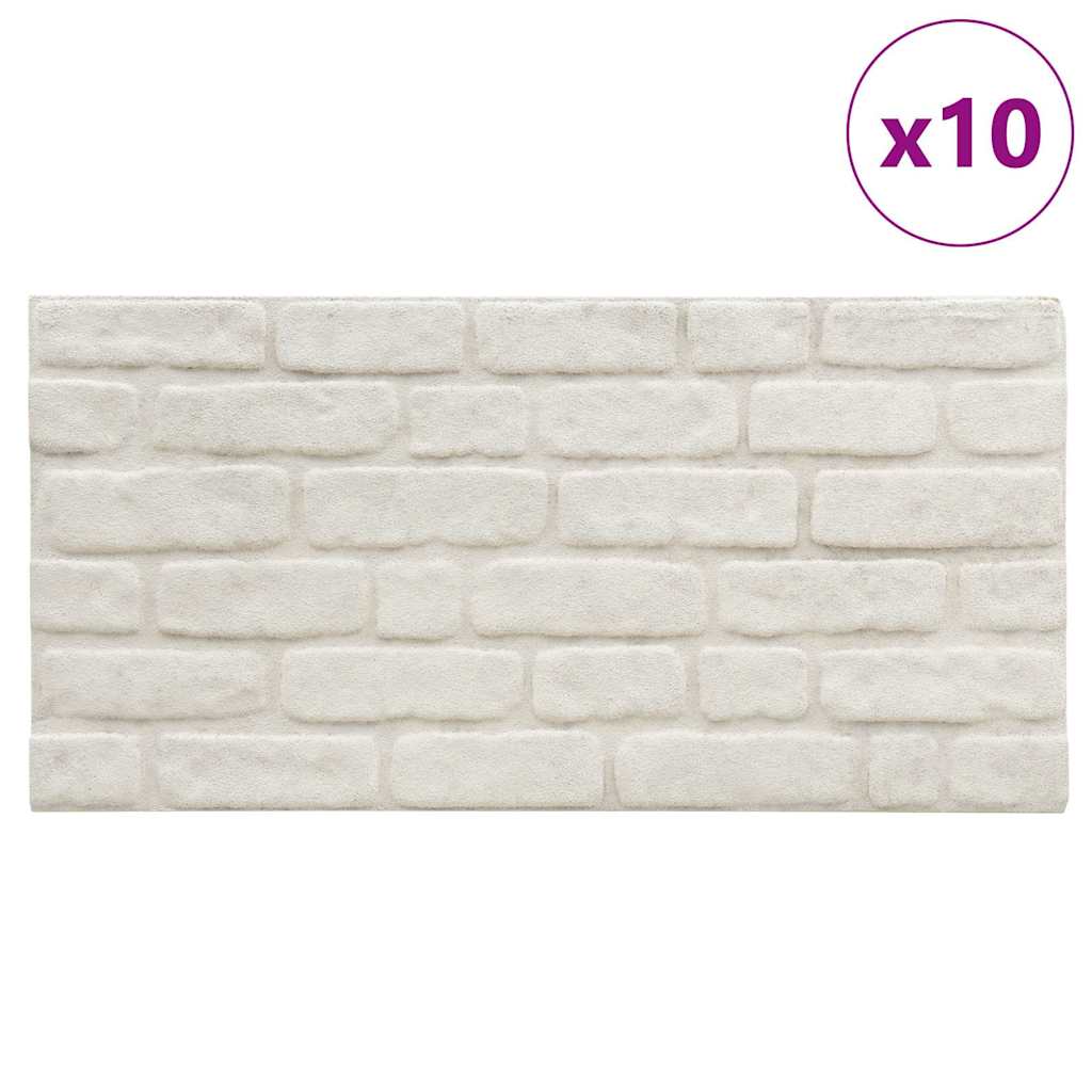 Vidaxl 10 St Wand Panels 3D Wäiss Brick EPS