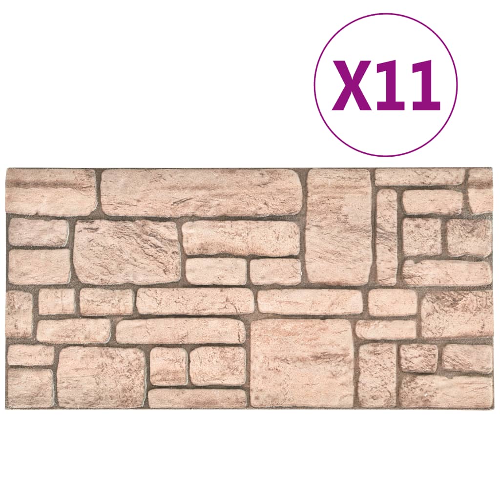 Vidaxl 11 Pannelli a parete ST 3D Beige Brick EPS