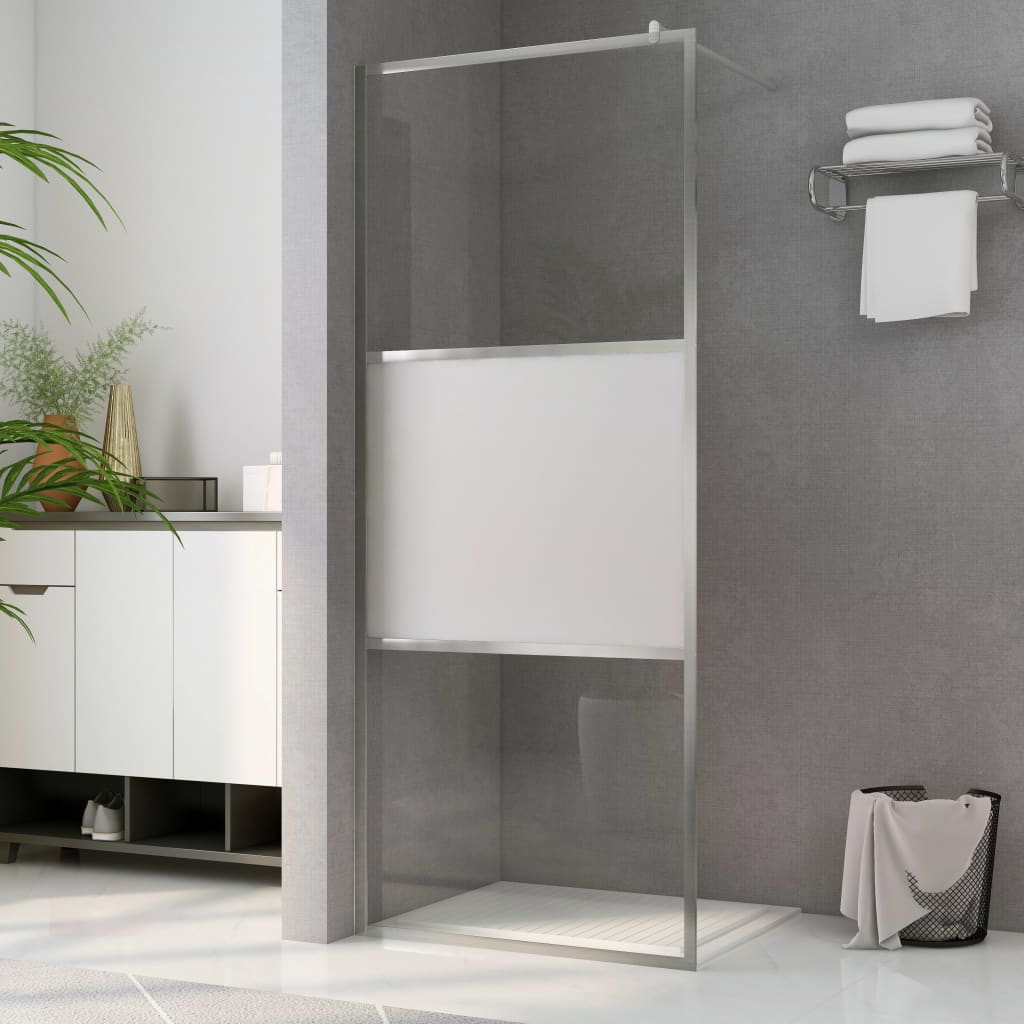 Vidaxl Walk-in shower wall half-mat 80x195 cm ESG glass