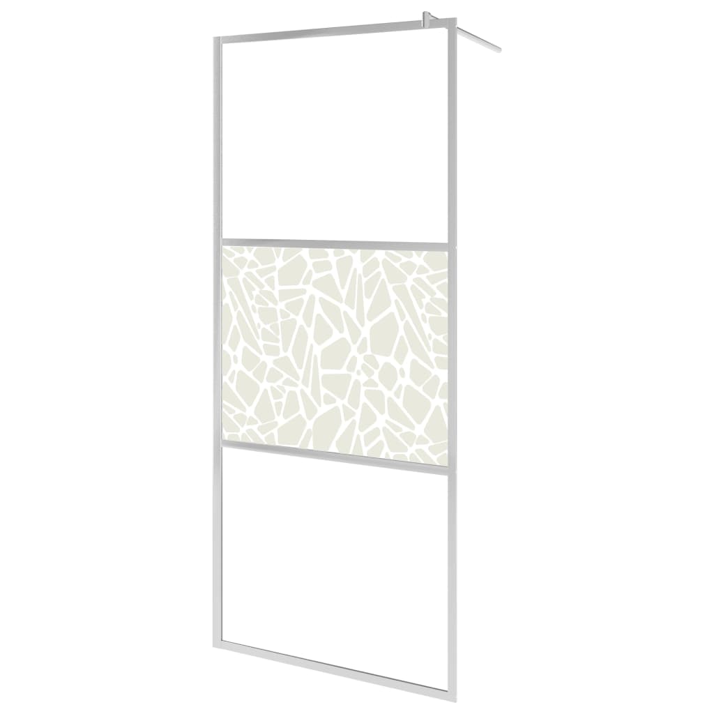 Vidaxl walk-in dusjvegg med steinmotiv 80x195 cm esg glass