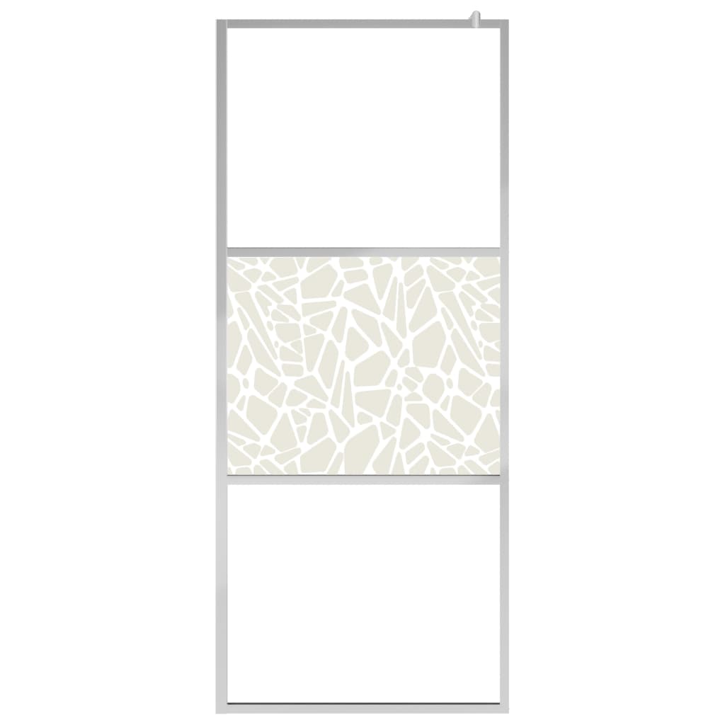 Vidaxl walk-in brusevæg med stenmotiv 80x195 cm ESG glas