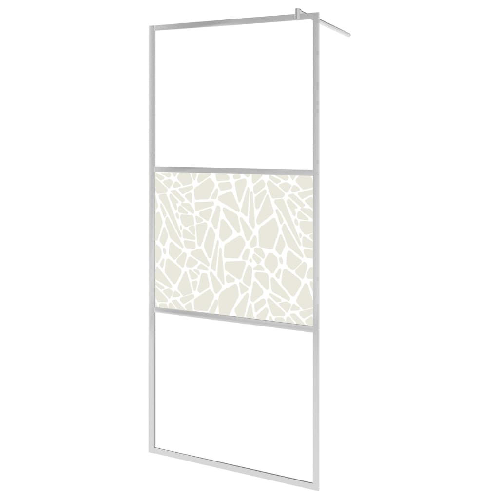 Vidaxl walk-in walk-in wall con un modello di pietra 100x195 cm ESG vetro