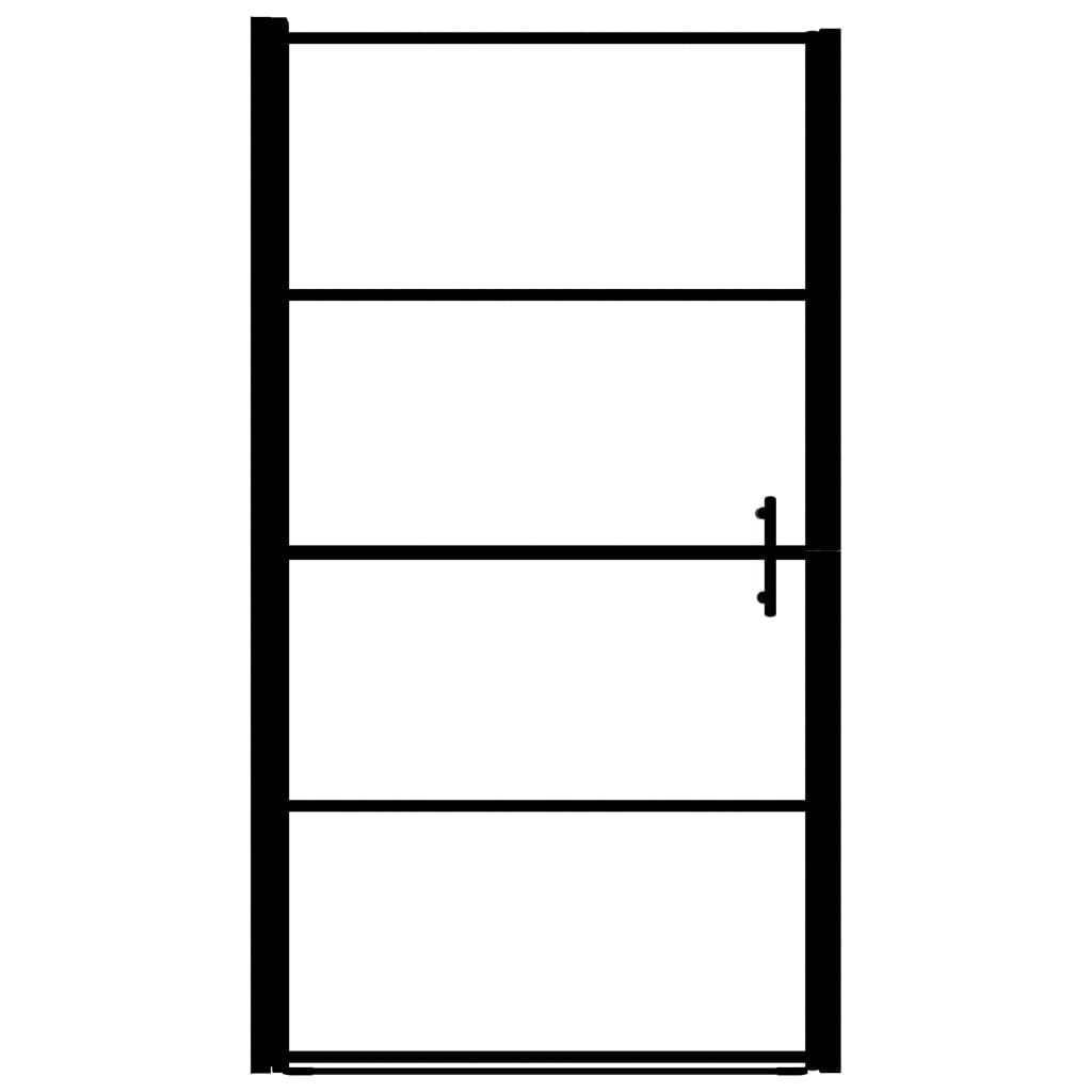 Vidaxl Duschdier mat 81X195 cm häerte Glas schwaarz