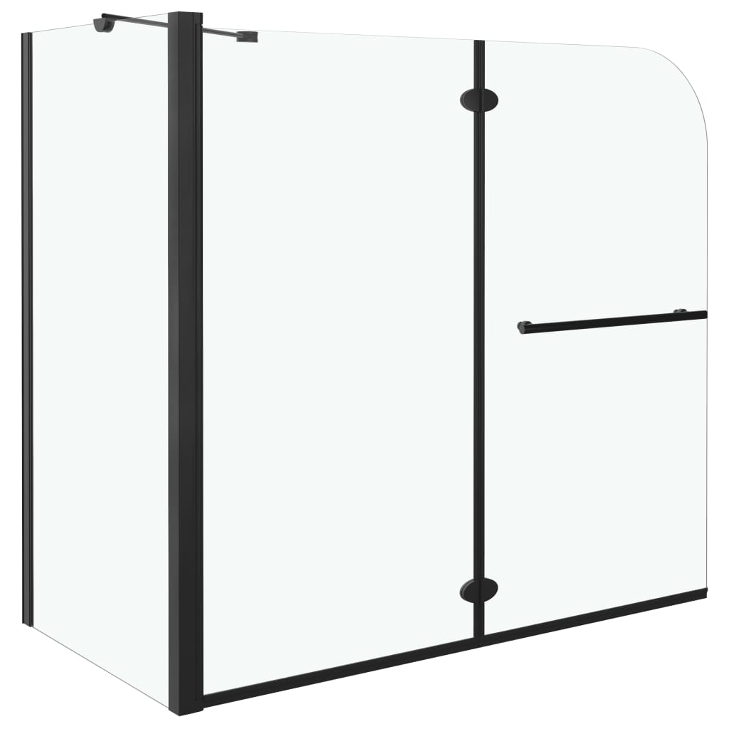 VidaXL Douche klapwand 120x68x130 cm ESG zwart