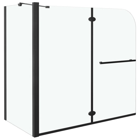 VidaXL Douche klapwand 120x68x130 cm ESG zwart