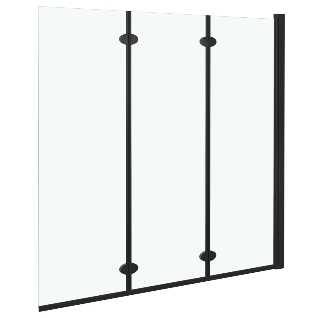 Vidaxl shower enclosure 3 panels 130x138 cm ESG black