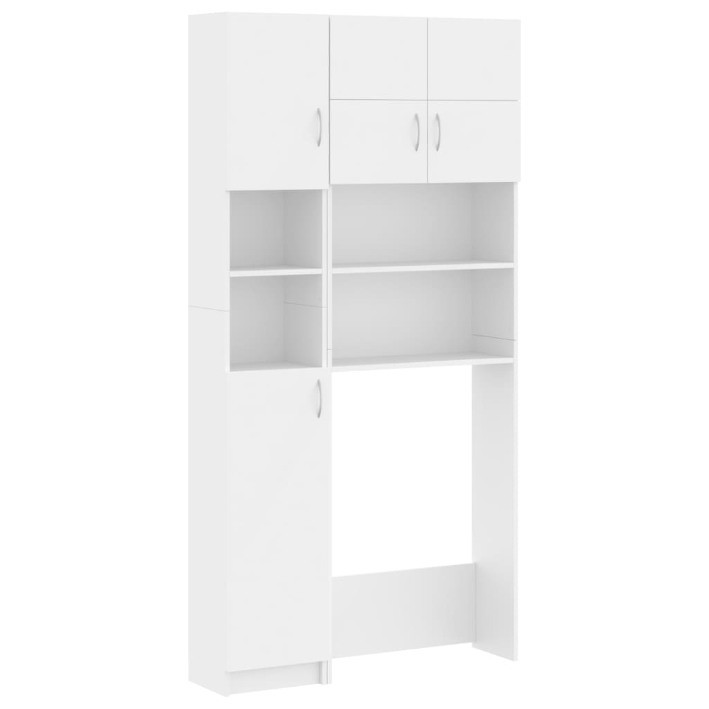 Vidaxl wäschen Maschinn Cupboard Set verschafft Holz White