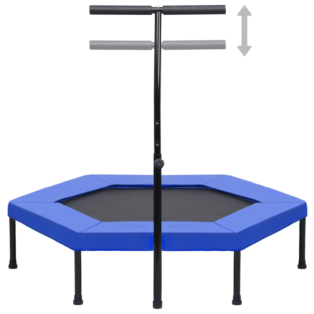 VidaXL Fitnesstrampoline met handgreep veiligheidsmat zeshoekig 122 cm