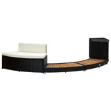 Vidaxl Spa-Ombouw Poly Rattan et Acaciahout Black