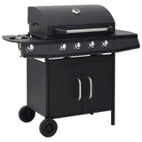 Vidaxl GasbarBecue 4 + 1 zone de cuisson en acier noir