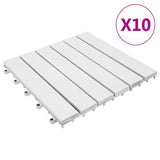 Vidaxl Terrace Tiles 10 ks 30x30 cm pevná akaciahout bílá