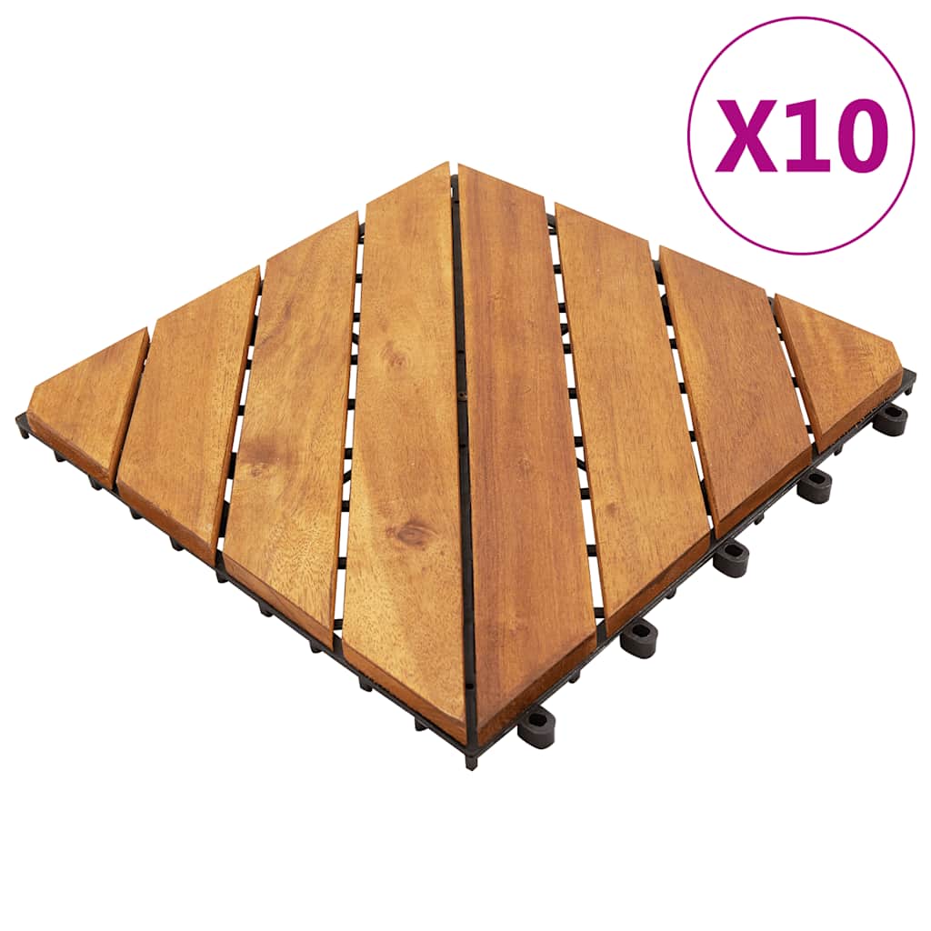 VIDAXL -Terrassenfliesen 10 PCs 30 x 30 cm Feststoff Acaciahout