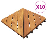 VIDAXL -Terrassenfliesen 10 PCs 30 x 30 cm Feststoff Acaciahout