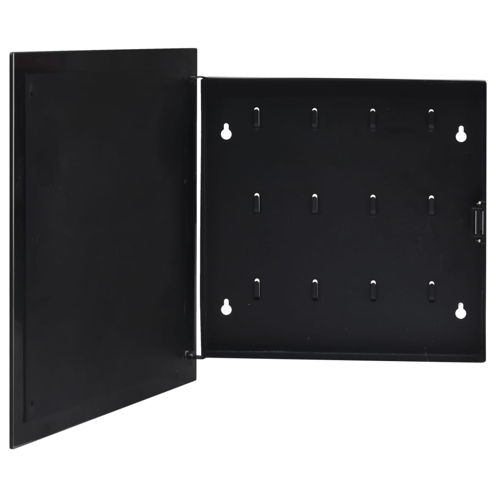 Vidaxl key cabinet with magnetic board 35x35x4 cm black