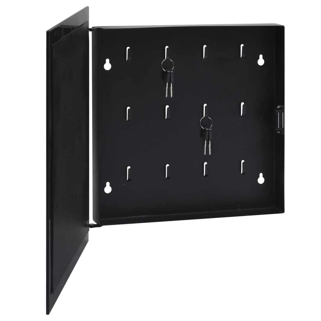 Vidaxl key cabinet with magnetic board 35x35x4 cm black