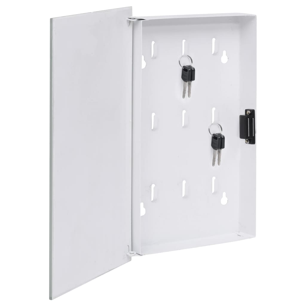 Vidaxl key cabinet with magnetic board 30x20x4 cm white