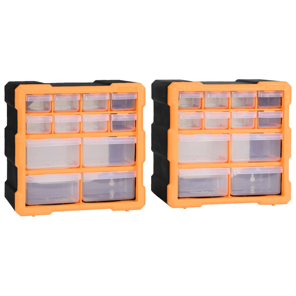 Organisateurs Vidaxl avec 12 tiroirs 2 PC 26.5x16x26 cm