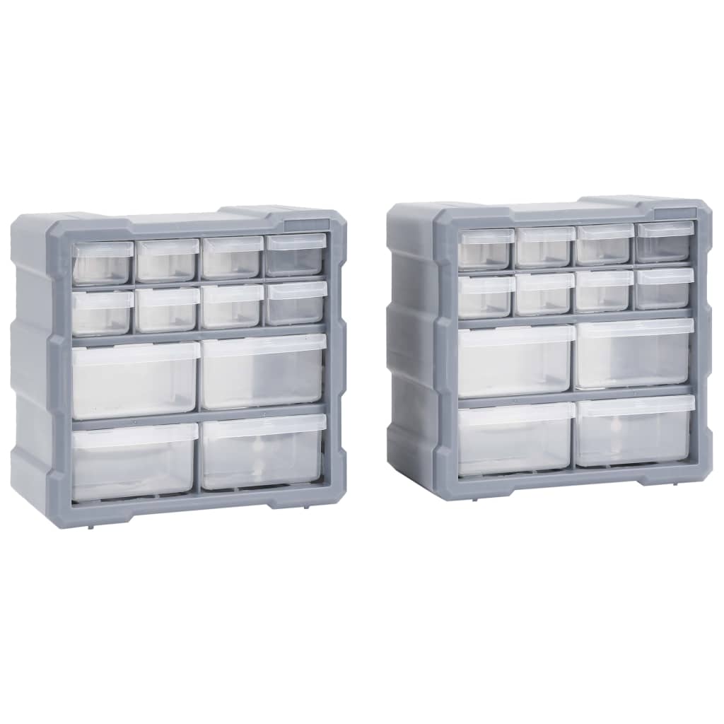 VIDAXL -Organisatoren mit 12 Schubladen 2 PCs 26,5x16x26 cm