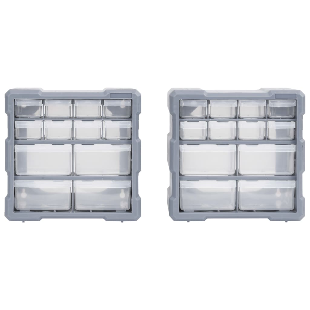 VidaXL Organizers with 12 drawers 2 pcs 26.5x16x26 cm