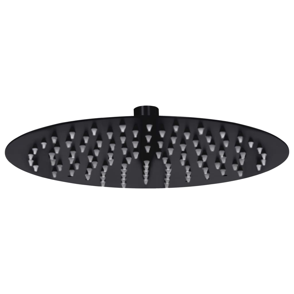 Vidaxl Pain Shower Head Round 25 cm en acier inoxydable noir