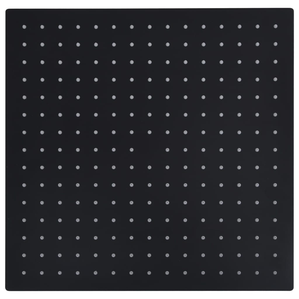 Vidaxl Regen Duschkopf Quadrat 40 x 40 cm Edelstahl schwarz schwarz