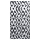 VidaXL outside rug 120x180 cm pp white and black