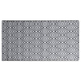 VidaXL outside rug 120x180 cm pp white and black