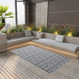 VidaXL outside rug 120x180 cm pp white and black