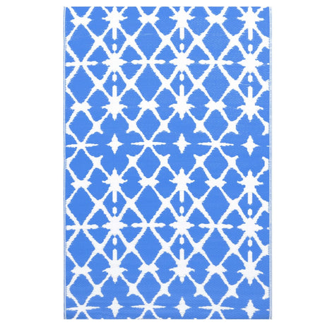 VidaXL Buitenkleed 80x150 cm PP blauw en wit