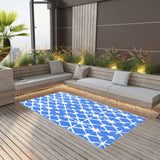 Vidaxl afuera de la alfombra Arakil 160x230 cm PP azul y blanco