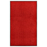 VidaXL Deurmat wasbaar 90x150 cm rood