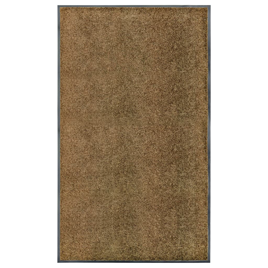 VidaXL Deurmat wasbaar 90x150 cm bruin