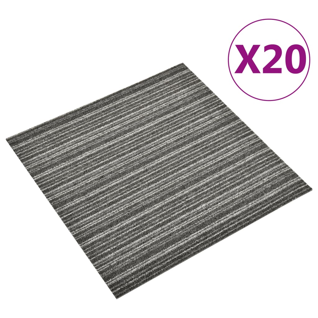 Vidaxl kobercové dlaždice 20 st 5 m² 50x50 cm pruhovaný antracit